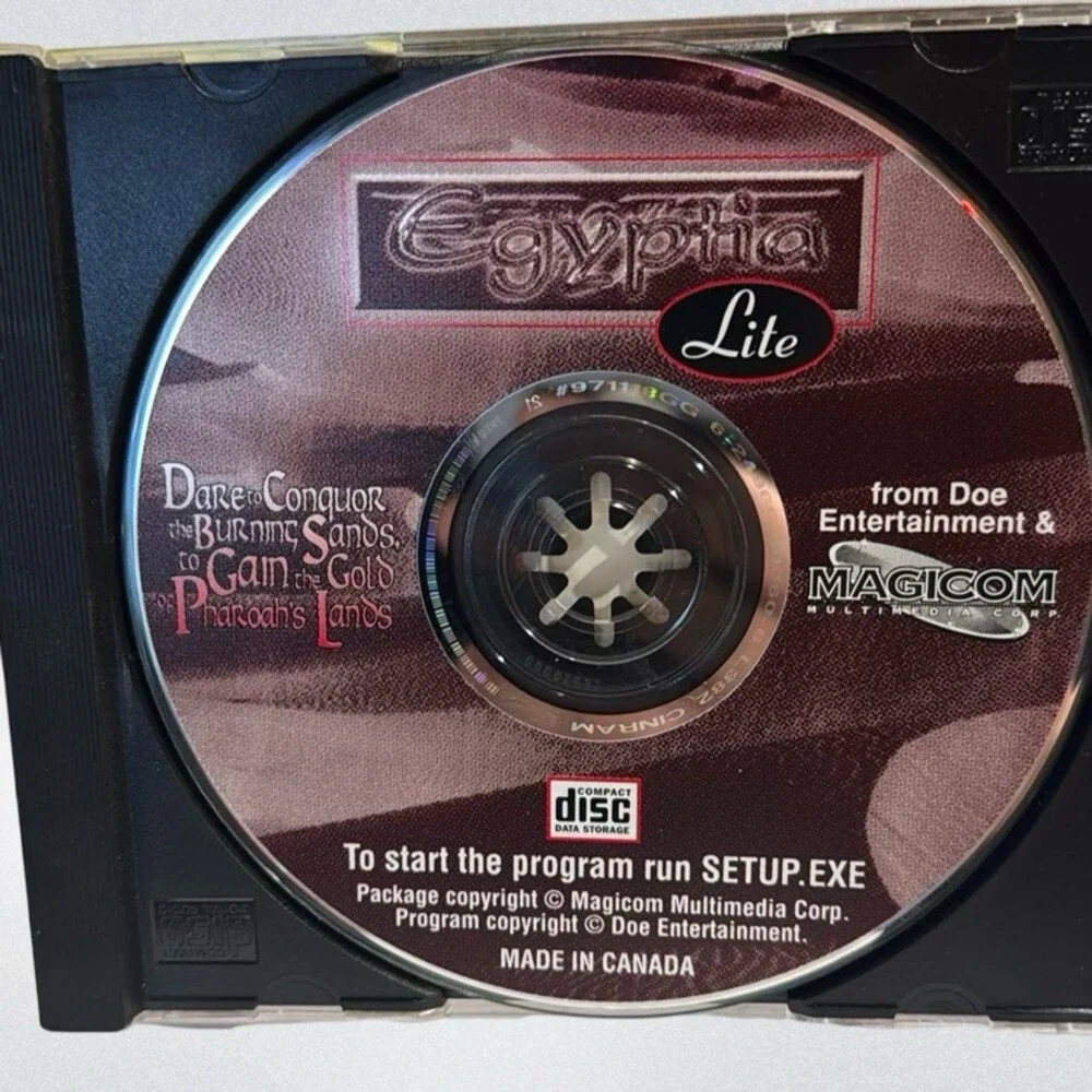 RARE VINTAGE EGYPTIA LITE CD ROM GAME 30 LEVELS - MAGICOM IBM CANADA WIN 95 & UP